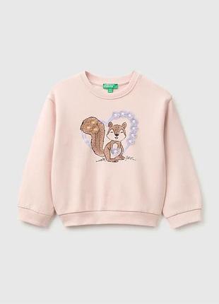 Дитячий рожевий прямий світшот benetton