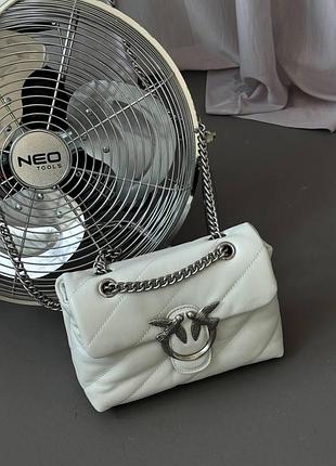 Pinko baby love bag puff maxi quilt white/silver [оригинальная коробка] 21 х 12 х 7