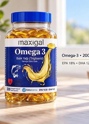 Maxigal omega-3 — ((( у формі тригліцеридів.)))- 200 кап