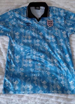 Футбольна форма чоловіча umbro england 1990/92 блакитна