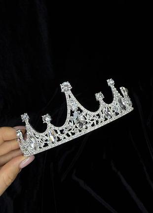 Діамема корона голову срібна біла срібляста