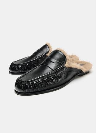 Шкіряні мулей-лофери zara