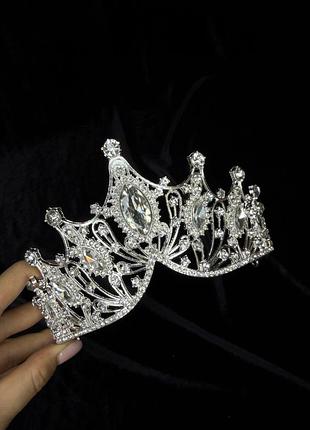 Корона діадема голову біла срібна срібляста