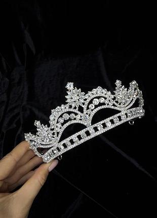 Корона діадема голову срібна срібляста біла срібна