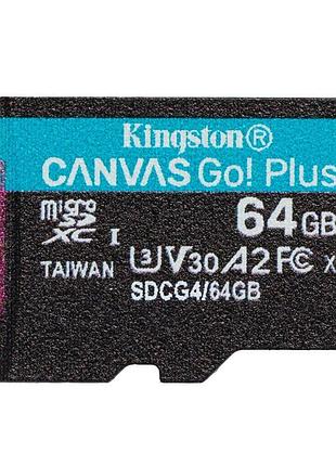 Карта пам'яті kingston canvas go! plus microsd 64 гб флешка швидкісна вживана