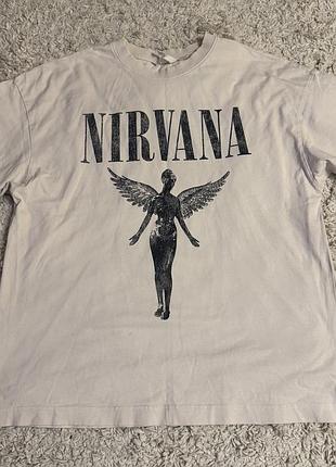 Футболка жіноча nirvana оверсайз з принтом