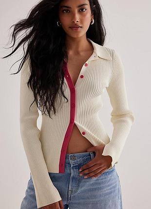 Anthropologie — женский трикотажный кардиган-поло