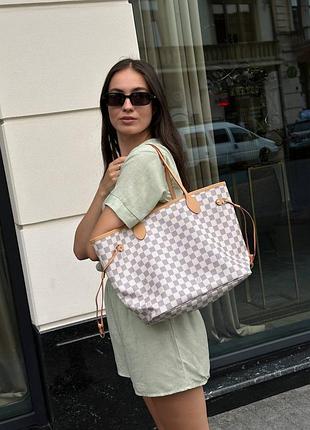 Сумка neverfull mm damier azur rose beige 3