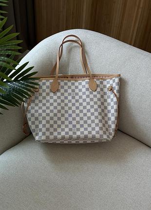 Сумка neverfull mm damier azur rose beige 4