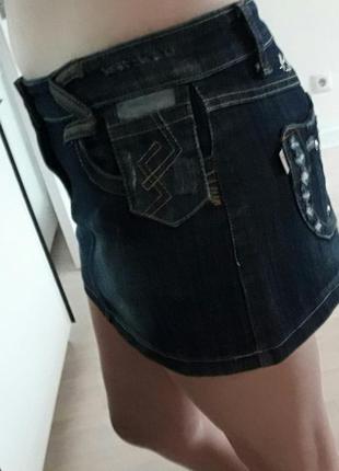 Набедренная джинсовая мини юбка "biokot 128 jeans"