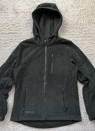 Чоловіча зелена тактична флісова кофта baerskin tactical щільна повсякденна кофта на замку з капюшоном в мілітарі стилі