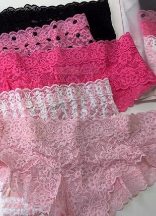 Набір трусиків victoria's secret 5 штук ажурні трусики victoria's secret бюстгалтер victoria's secret