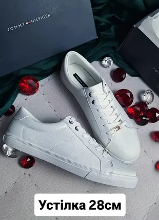 Tommy hilfiger оригінал білі класичні жіночі кеди великого розміру