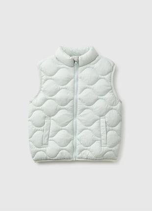 Дитячий зелений прямий жилет benetton
