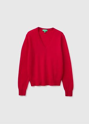 Жіночий червоний прямий светр benetton
