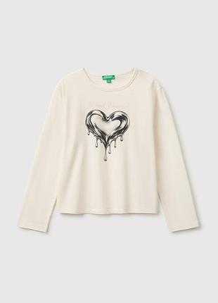 Детский бежевый прямой реглан benetton