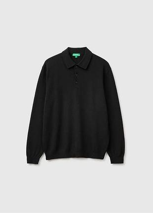 Мужской чёрный прямой свитер benetton