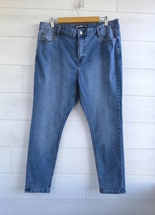 Джинсы зауженные george eur 46 р.крест 18 р. батал синие/вкороченные/высокая посадка/скинни/skiny