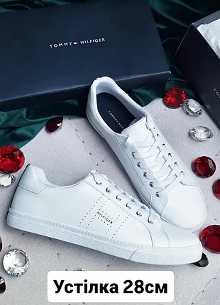 Tommy hilfiger оригінал білі класичні жіночі кеди великого розміру