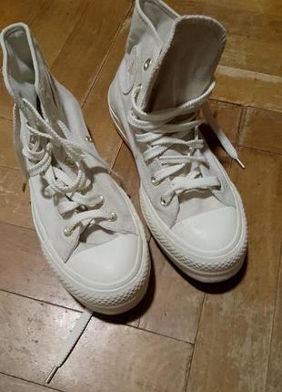 Кеди converse високі білі