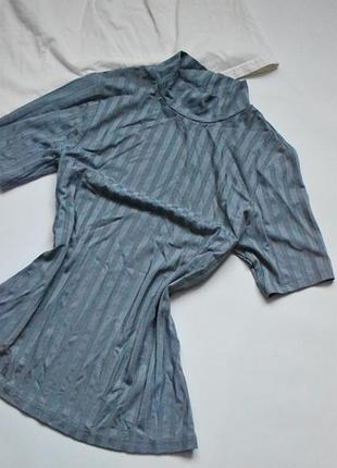 Пыльно-голубой топ в широкий рубчик h&amp;m xs