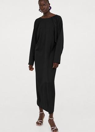 Сукня міді жіноча h&m сатинова чорна m