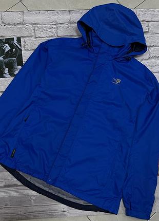 Чоловіча куртка-вітровка karrimor sierra weathertite синя трекінгова на мембрані для походів в гори водонепроникна трейлова бу l-xl штормова дощовик