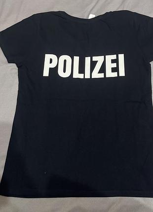 Футболка унісекс чорна з написом polizei
