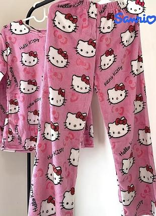 Є дефект!!! пижама hello kitty плюшевая розовая пижама тепла жіноча піжама чоловіча піжама hello kitty