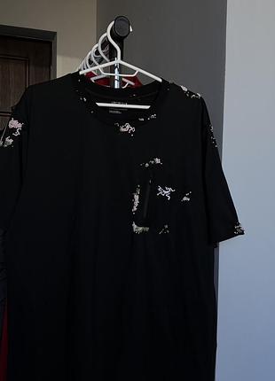 Футболка чоловіча arcteryx поло майка кастом з квітковим принтом