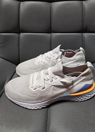 Nike epic react white knit fabric low 2