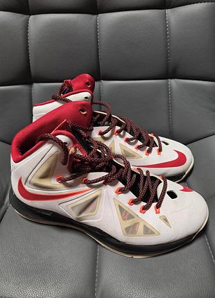Nike lebron elite x 10 white university red orange