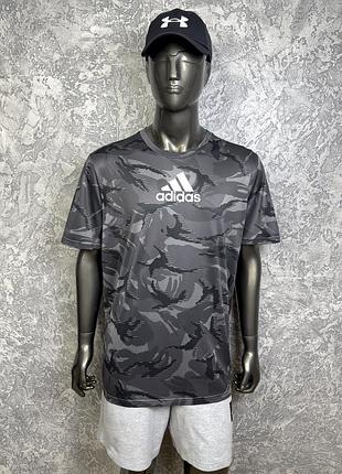 Adidas aeroready primegreen футболка 2xl размер спортивная серая камуфляжная