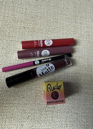 Набор декоративной косметики для губ nk makeup + nicka k + rude