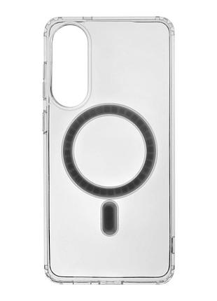 Чехол magsafe clear case для samsung galaxy s25 edge 5g панель-накладка для телефона магнитная зарядка transparent