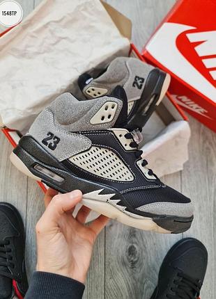 Nike air jordan 5 retro black/gray
