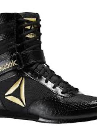 Продам боксерки reebok boxing boot (cn5079) черные / золотые | размер 41 (26.5 см)