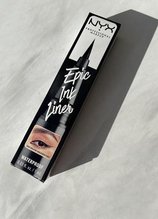Насичена водостійка підводка-фломастер для повік nyx professional makeup epic ink liner