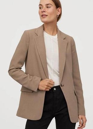 Однобортний блейзер від бренду h&m у трендовому світло-коричневому кольорі🤎💛