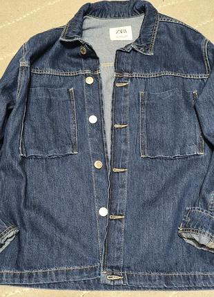 Сорочка для хлопчика zara джинсова синя 164 см