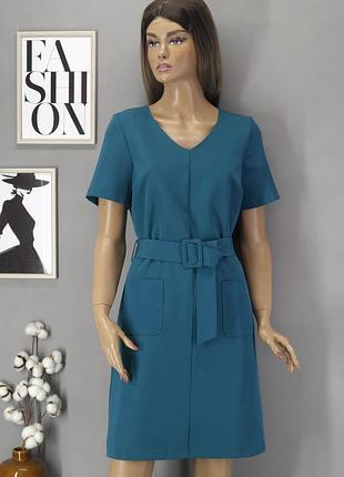 Нове брендове плаття з поясом "dorothy perkins" колір морська хвиля. розмір uk12/eur40.