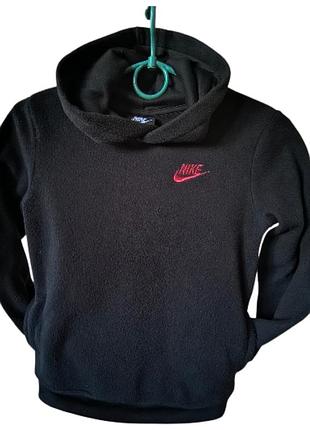 Флисовое худи nike с блестящим логотипом детская кофта оригинал 6-7 лет (116-122 см)