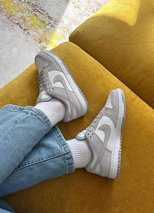 Кросівки nike sb dunk low grey white замш | 36–41