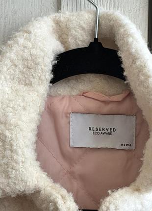 Пальто для дівчинки reserved букле біле 104 розмір 2