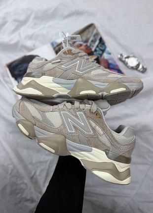 Жіночі кросівки new balance 9060 beige gore tex термо🤎