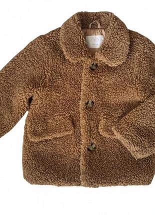 Детская куртка zara 134 см, 9 лет, утепленная, коричневая teddy