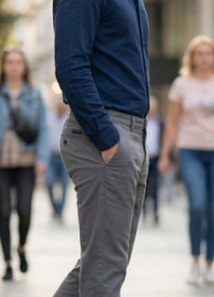Мужские брюки чинос jack &amp; jones slim marco серые bi-stretch l 50