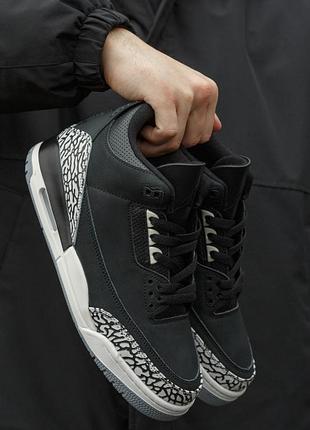 Чоловічі кросівки air jordan retro 3 off noir black