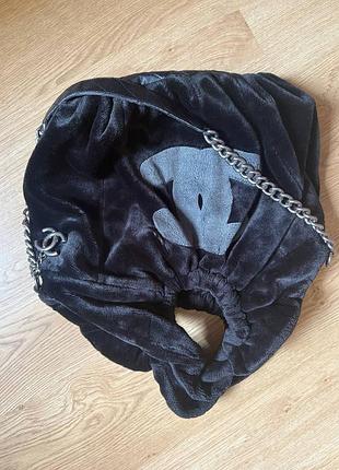 Сумка жіноча chanel чорна плюшева