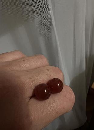 Сережки пусети (червоний агат)